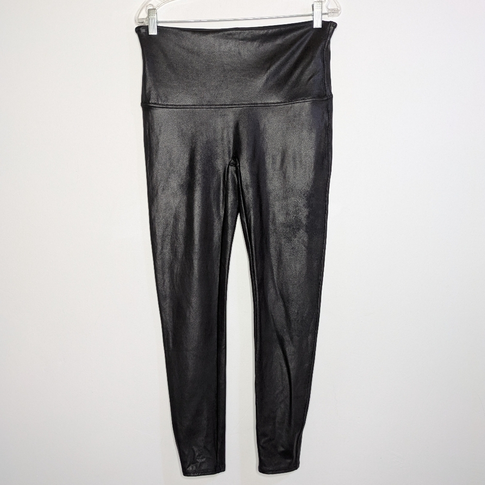 Spanx Black Faux Leather Leggings 1X